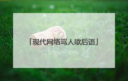 现代网络骂人歇后语