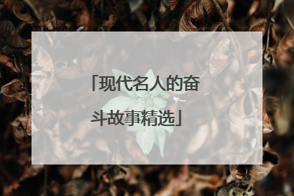 现代名人的奋斗故事精选