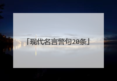 现代名言警句20条