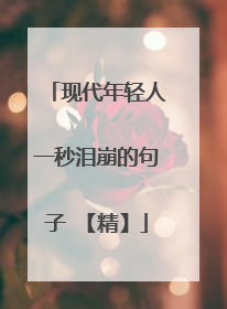 现代年轻人一秒泪崩的句子 【精】