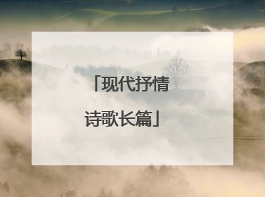 现代抒情诗歌长篇