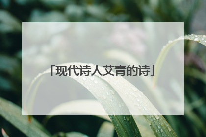 现代诗人艾青的诗