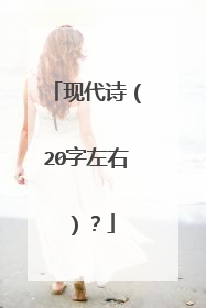 现代诗（20字左右）？
