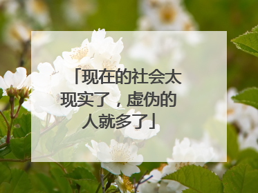 现在的社会太现实了，虚伪的人就多了