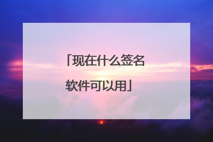 现在什么签名软件可以用