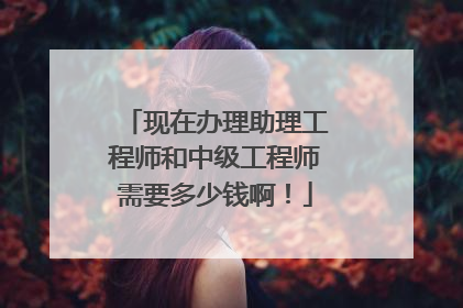 现在办理助理工程师和中级工程师需要多少钱啊！