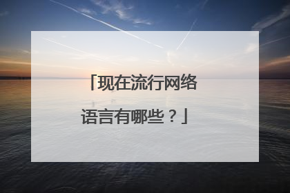 现在流行网络语言有哪些?