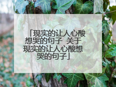 现实的让人心酸想哭的句子 关于现实的让人心酸想哭的句子