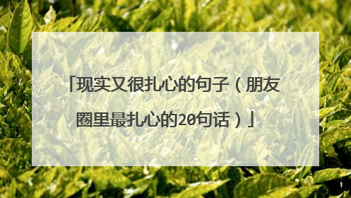 现实又很扎心的句子（朋友圈里最扎心的20句话）