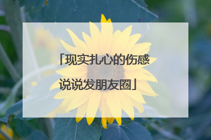 现实扎心的伤感说说发朋友圈