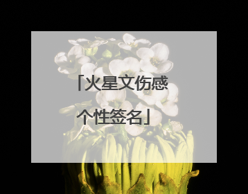 火星文伤感个性签名