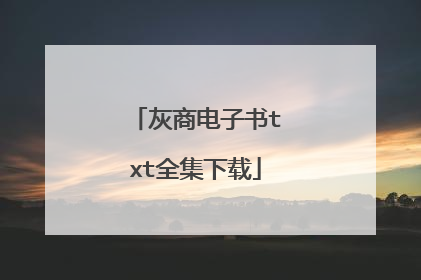 灰商电子书txt全集下载