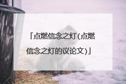 点燃信念之灯(点燃信念之灯的议论文)