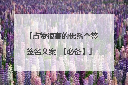 点赞很高的佛系个签签名文案 【必备】