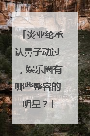炎亚纶承认鼻子动过,娱乐圈有哪些整容的明星?