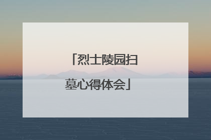 烈士陵园扫墓心得体会