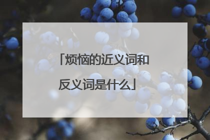 烦恼的近义词和反义词是什么