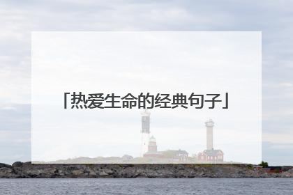 热爱生命的经典句子