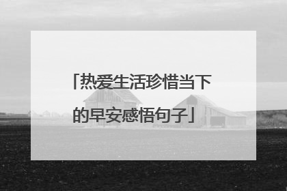 热爱生活珍惜当下的早安感悟句子