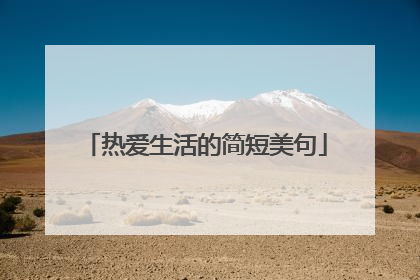 热爱生活的简短美句