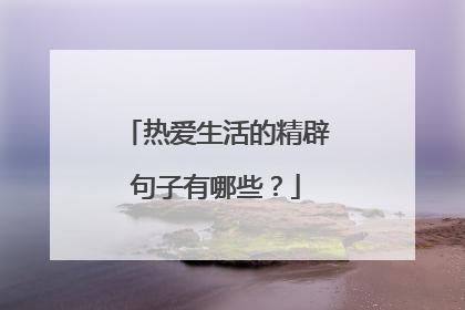 热爱生活的精辟句子有哪些?