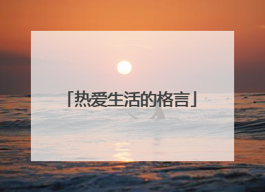 热爱生活的格言