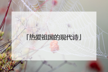 热爱祖国的现代诗