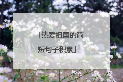 热爱祖国的简短句子积累