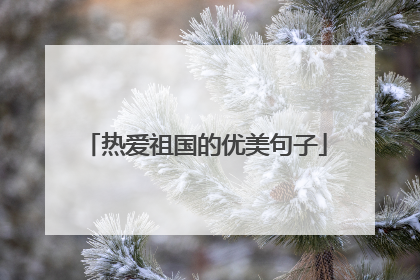 热爱祖国的优美句子