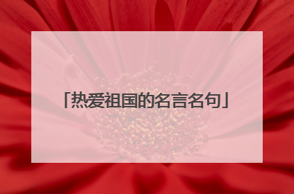 热爱祖国的名言名句