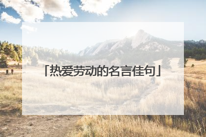 热爱劳动的名言佳句