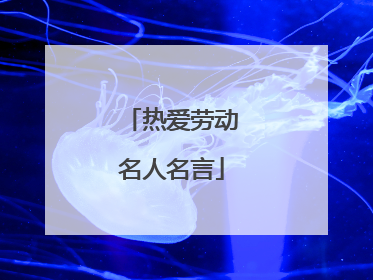 热爱劳动名人名言