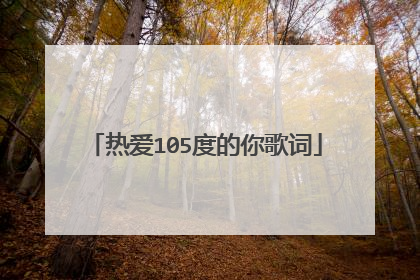 热爱105度的你歌词