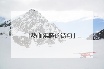 热血沸腾的诗句