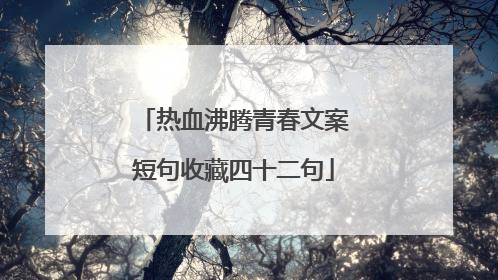 热血沸腾青春文案短句收藏四十二句
