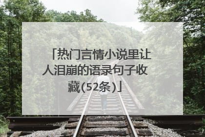 热门言情小说里让人泪崩的语录句子收藏(52条)