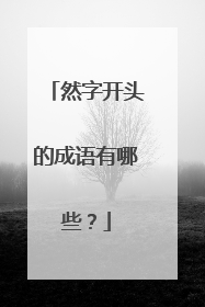 然字开头的成语有哪些?