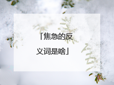 焦急的反义词是啥