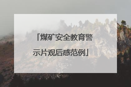 煤矿安全教育警示片观后感范例