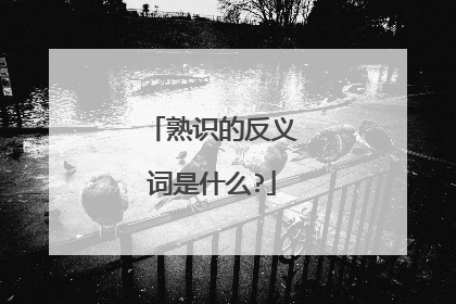 熟识的反义词是什么?