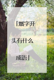 燃字开头有什么成语