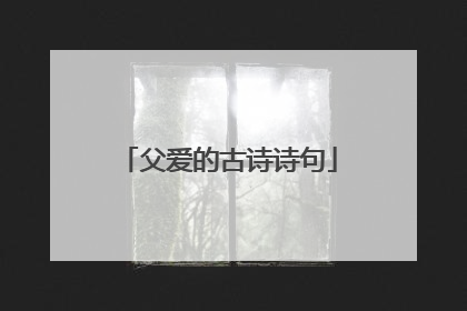 父爱的古诗诗句