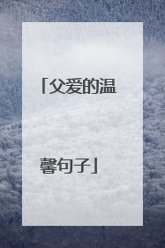 父爱的温馨句子