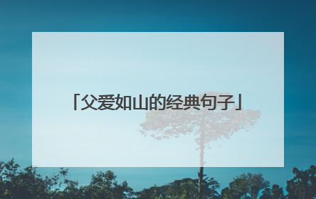 父爱如山的经典句子