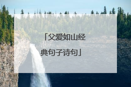 父爱如山经典句子诗句