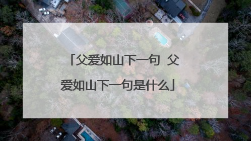 父爱如山下一句 父爱如山下一句是什么