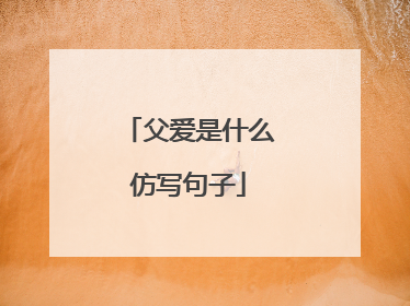 父爱是什么仿写句子