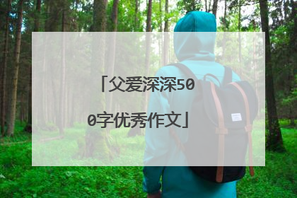 父爱深深500字优秀作文