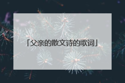 父亲的散文诗的歌词