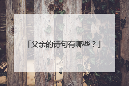父亲的诗句有哪些?